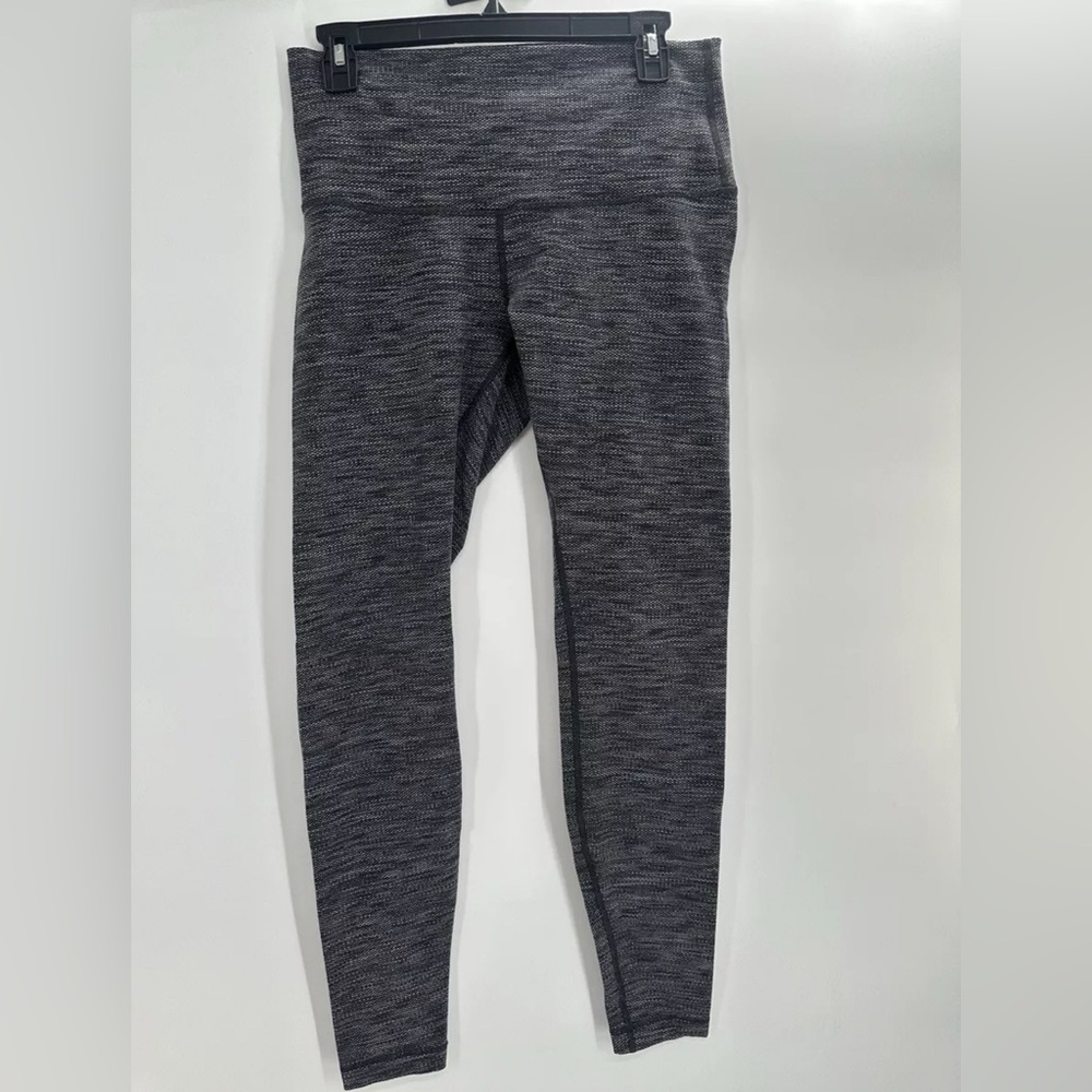 Lululemon Wunder Under Leggings Black Grey Heather Size 10